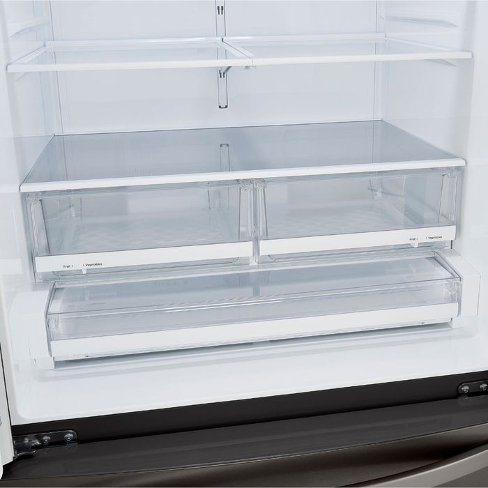 LG 36 Inch French Door Refrigerator with Slim Design Water Dispenser in Black Stainless Steel 29 Cu. Ft. (LRFWS2906D)
