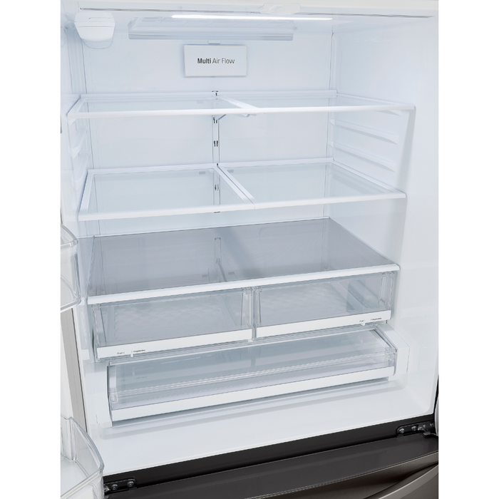 LG 36 Inch French Door Refrigerator with Slim Design Water Dispenser in Black Stainless Steel 29 Cu. Ft. (LRFWS2906D)