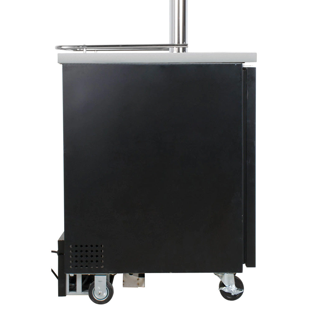 24" Wide Triple Tap Black Commercial Kegerator