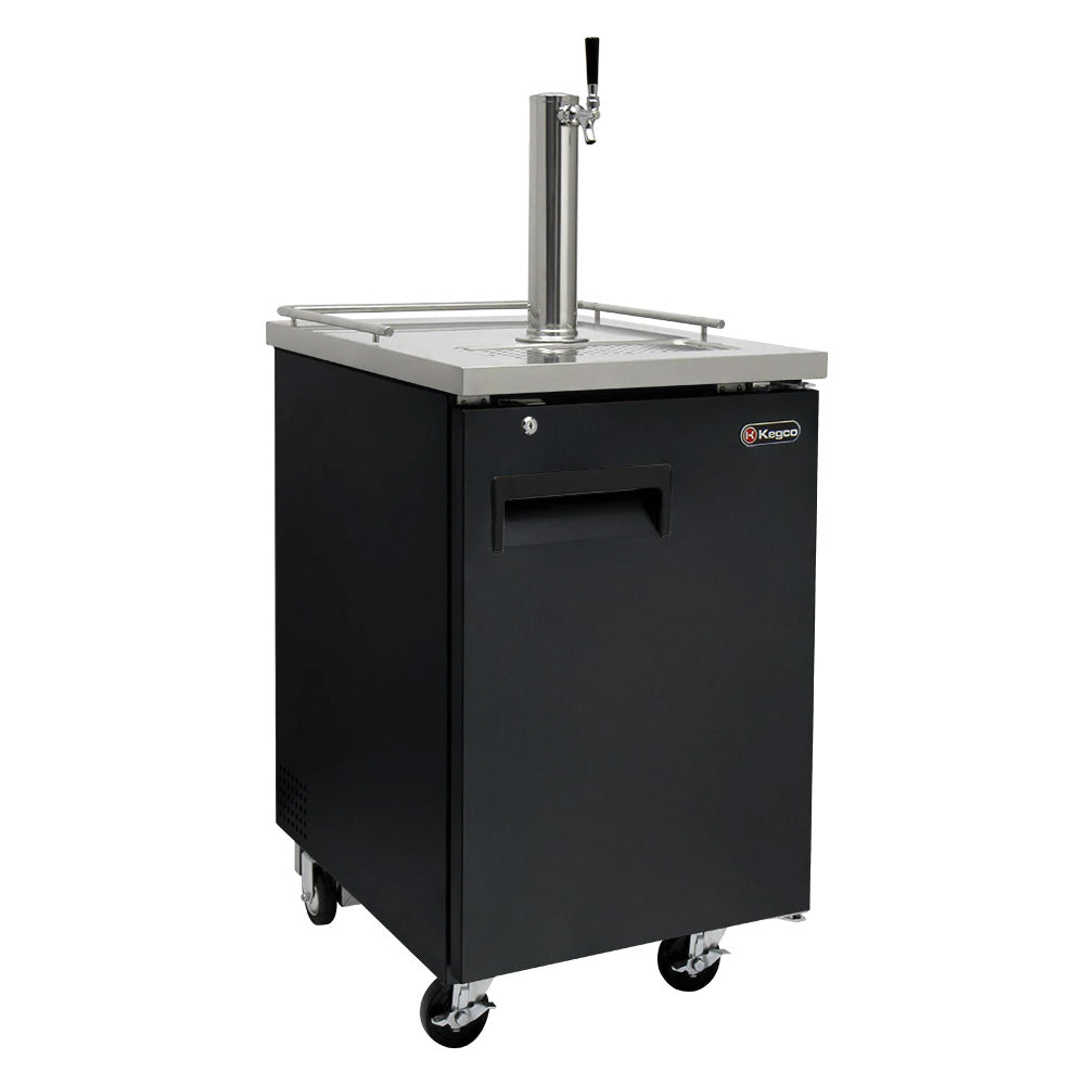 24" Wide Single Tap Commercial Black Kegerator