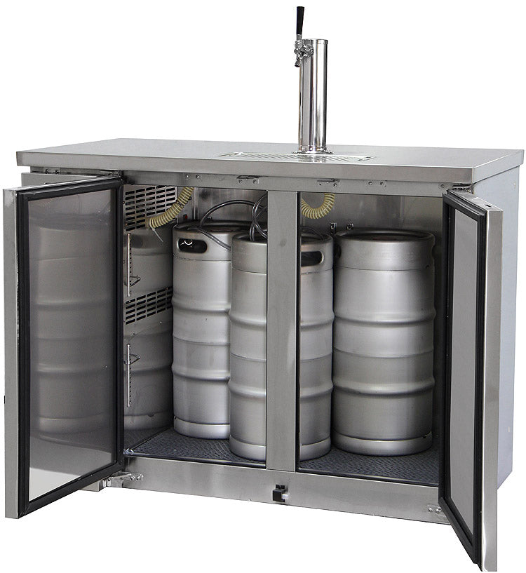 49" Wide Dual Tap All Stainless Steel Commercial Kegerator