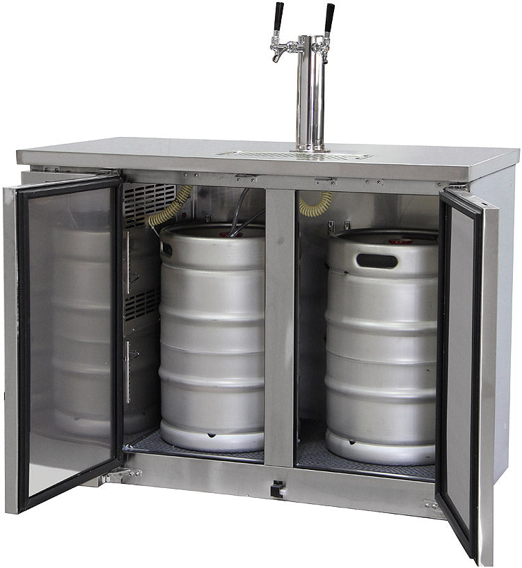 49" Wide Dual Tap All Stainless Steel Commercial Kegerator