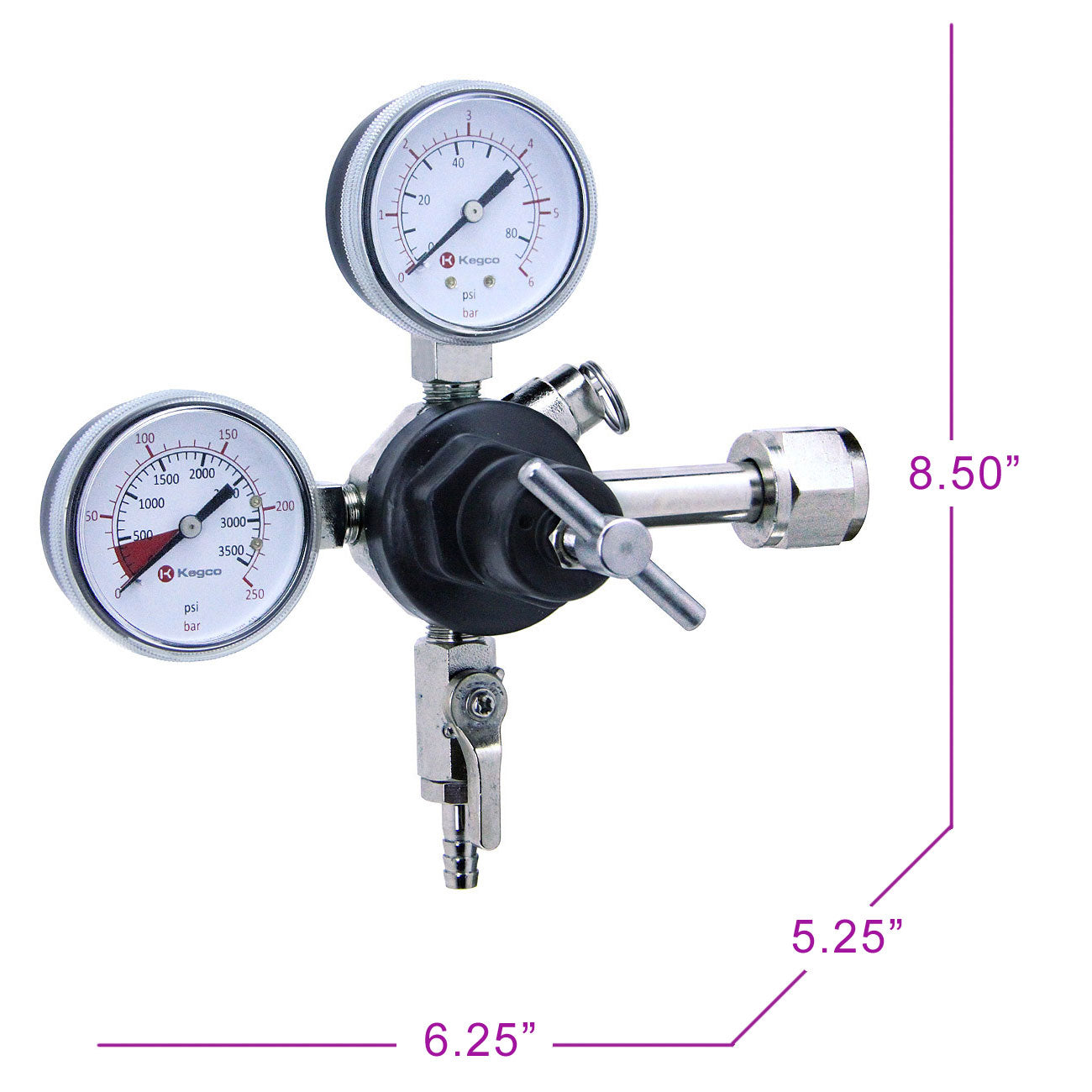 Commercial Grade Double Gauge CO2 Regulator