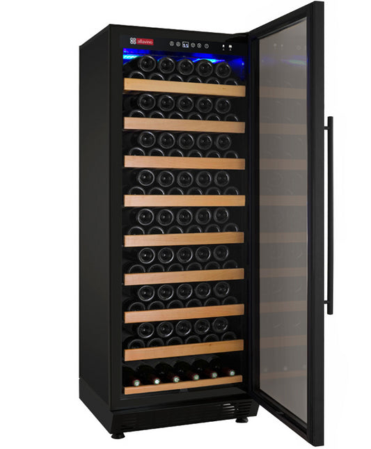 24" Wide Vite II 99 Bottle Single Zone Black Right Hinge Wine Refrigerator - Allavino YHWR115-1BR20