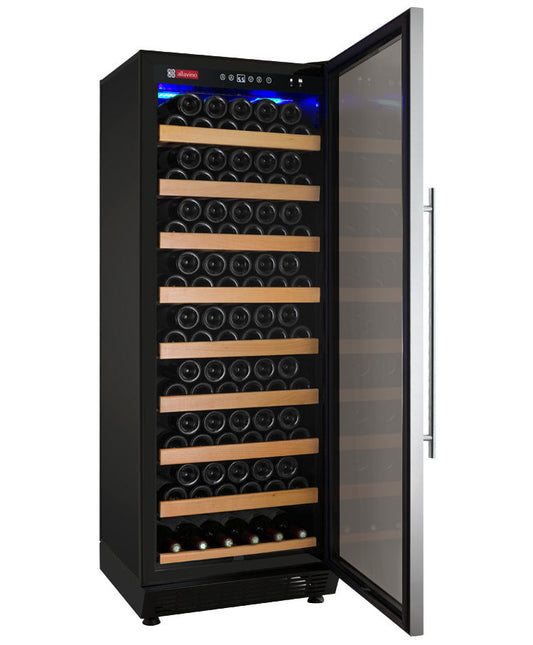 24" Wide Vite II Tru-Vino 99 Bottle Single Zone Stainless Steel Right Hinge Wine Refrigerator - Allavino YHWR115-1SR20