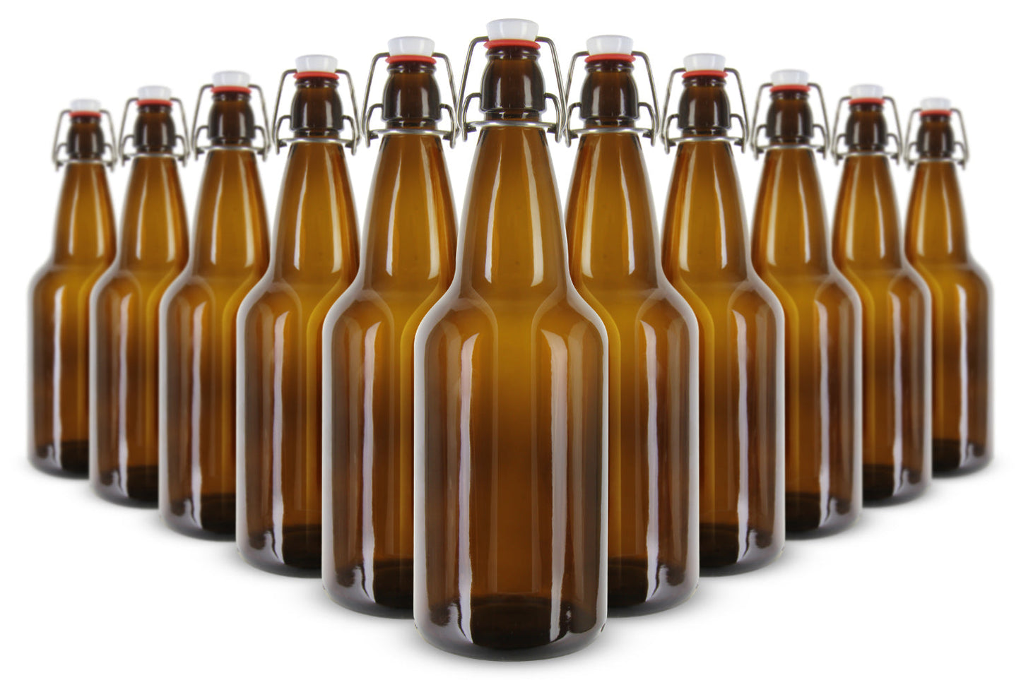 EZ Cap 500ml Flip-Top Home Brew Beer Bottles - Amber (Set of 6)