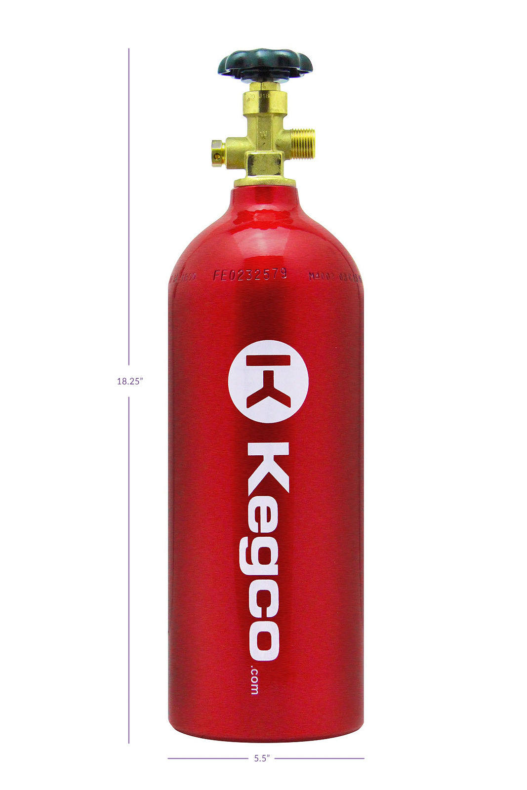 5 lb. Aluminum CO2 Tank with Electric Red Epoxy Finish