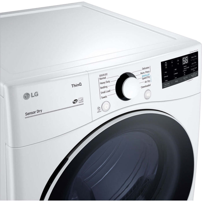 LG 27 In. 7.4-Cu. Ft. Front Load Electric Dryer with Built-In Intelligence in White (DLE3600W)