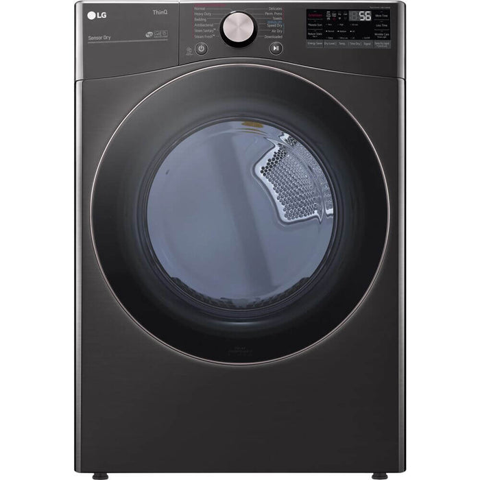 LG 27 In. 7.4-Cu. Ft. Front Load Electric Dryer with TurboSteam and Built-In Intelligence in Black Steel (DLEX4000B)