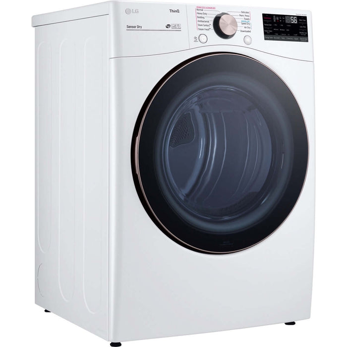 LG 27 In. 7.4-Cu. Ft. Front Load Electric Dryer with TurboSteam and Built-In Intelligence in White (DLEX4000W)