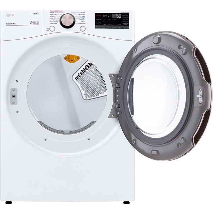 LG 27 In. 7.4-Cu. Ft. Front Load Electric Dryer with TurboSteam and Built-In Intelligence in White (DLEX4000W)