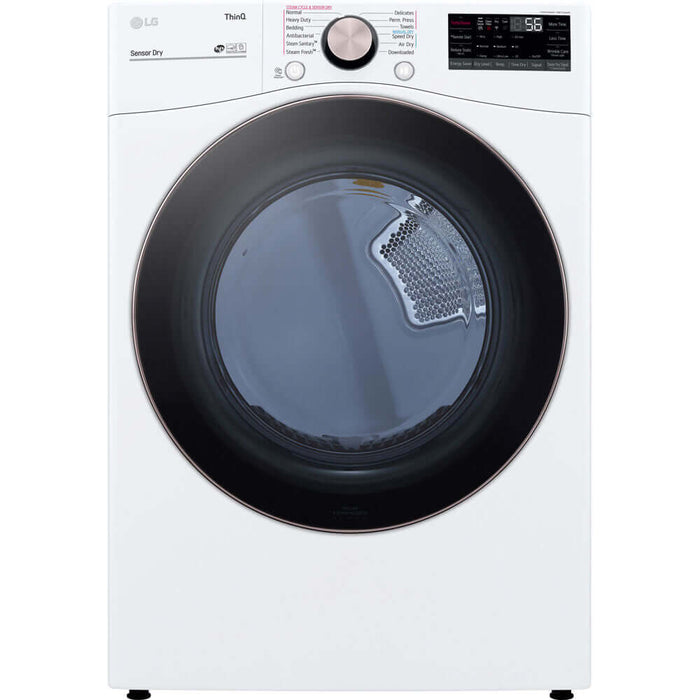 LG 27 In. 7.4-Cu. Ft. Front Load Electric Dryer with TurboSteam and Built-In Intelligence in White (DLEX4000W)