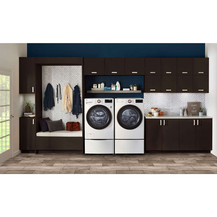 LG 27 In. 7.4-Cu. Ft. Front Load Electric Dryer with TurboSteam and Built-In Intelligence in White (DLEX4000W)