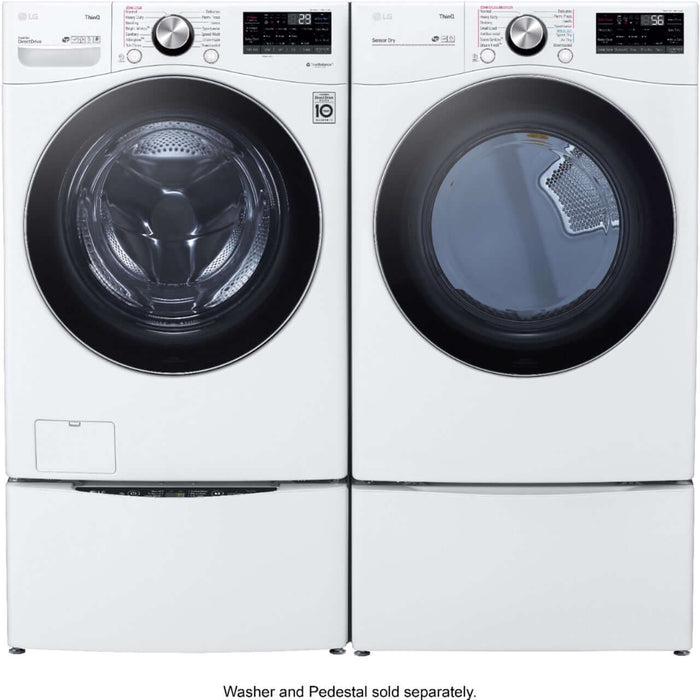 LG 27 In. 7.4-Cu. Ft. Front Load Electric Dryer with TurboSteam and Built-In Intelligence in White (DLEX4200W)