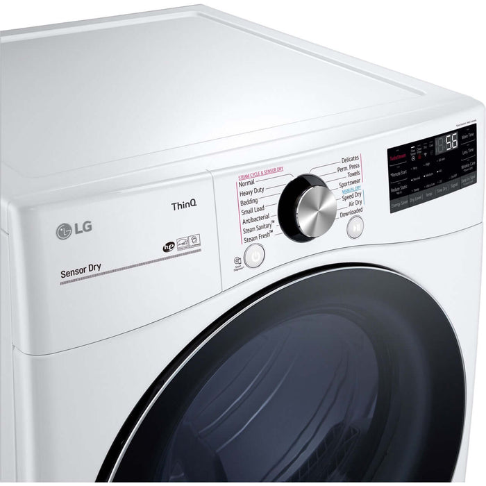 LG 27 In. 7.4-Cu. Ft. Front Load Electric Dryer with TurboSteam and Built-In Intelligence in White (DLEX4200W)