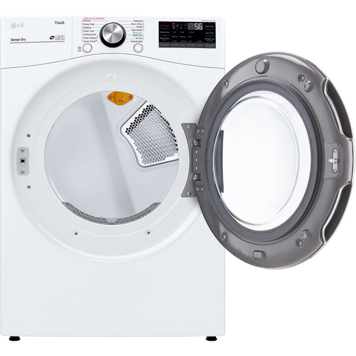 LG 27 In. 7.4-Cu. Ft. Front Load Electric Dryer with TurboSteam and Built-In Intelligence in White (DLEX4200W)