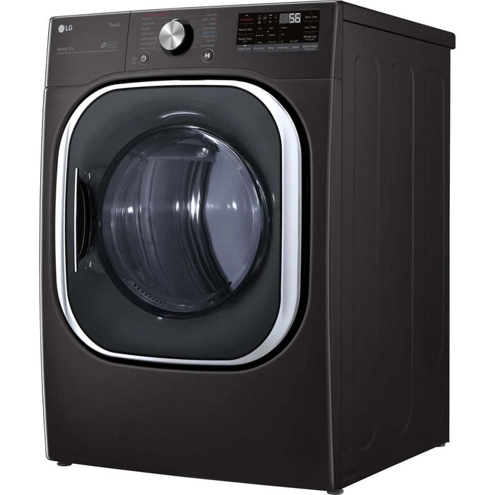LG 27 In. 7.4-Cu. Ft. Electric Dryer with TurboSteam and Built-In Intelligence in Black Steel (DLEX4500B)