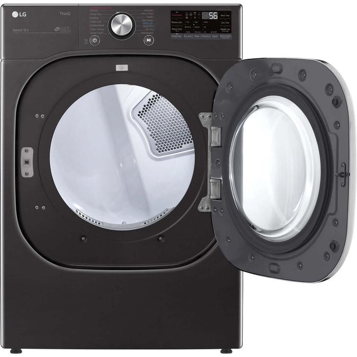 LG 27 In. 7.4-Cu. Ft. Electric Dryer with TurboSteam and Built-In Intelligence in Black Steel (DLEX4500B)