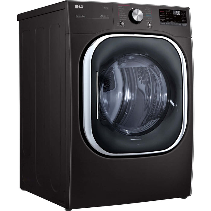 LG 27 In. 7.4-Cu. Ft. Electric Dryer with TurboSteam and Built-In Intelligence in Black Steel (DLEX4500B)