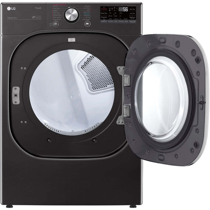 LG 27 In. 7.4-Cu. Ft. Electric Dryer with TurboSteam and Built-In Intelligence in Black Steel (DLEX4500B)