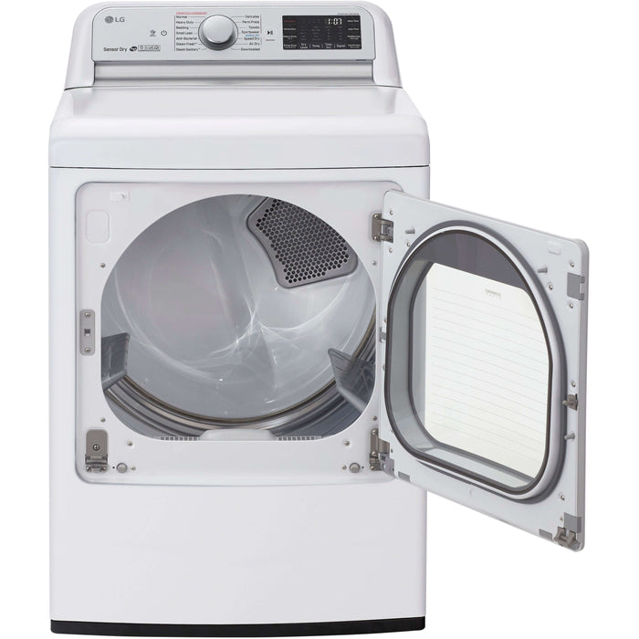 LG 27 Inch Smart wi-fi Enabled Electric Dryer with TurboSteam In White 7.3 cu. ft. (DLEX7800WE)