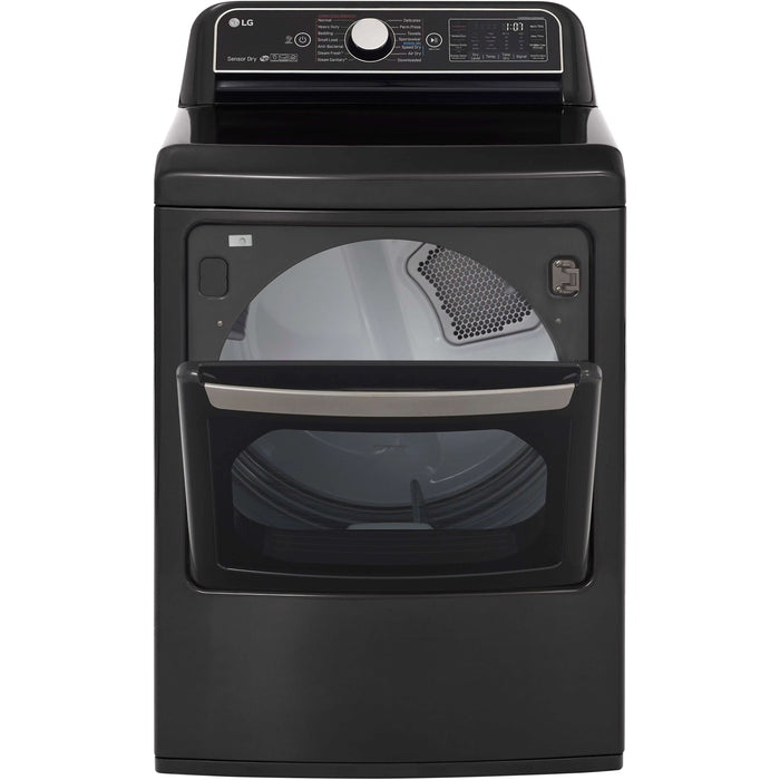 LG 27 Inch Smart wi-fi Enabled Electric Dryer with TurboSteam In Black Steel 7.3 cu. ft. (DLEX7900BE)