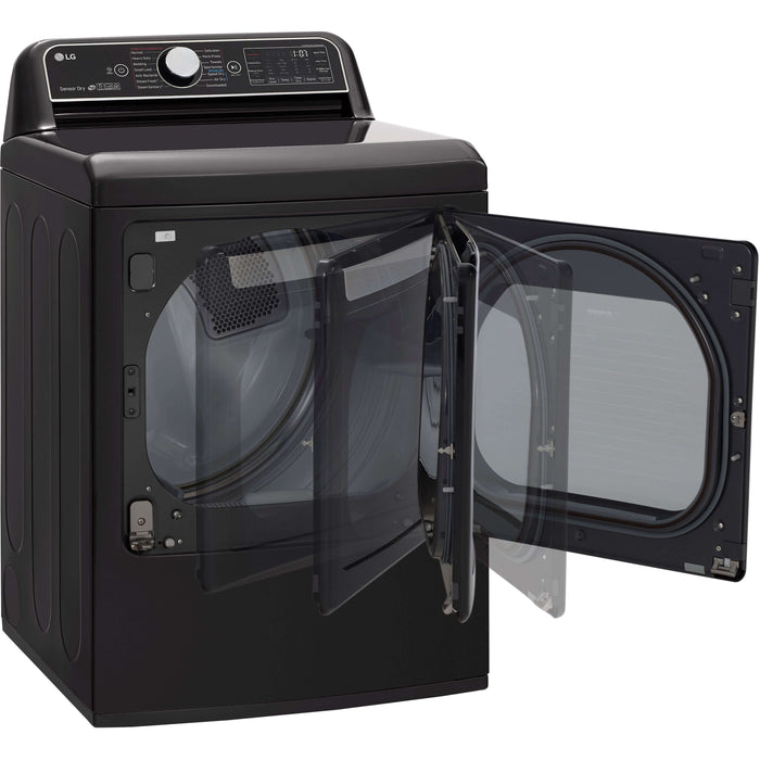 LG 27 Inch Smart wi-fi Enabled Electric Dryer with TurboSteam In Black Steel 7.3 cu. ft. (DLEX7900BE)