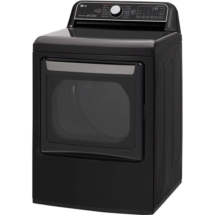 LG 27 Inch Smart wi-fi Enabled Electric Dryer with TurboSteam In Black Steel 7.3 cu. ft. (DLEX7900BE)