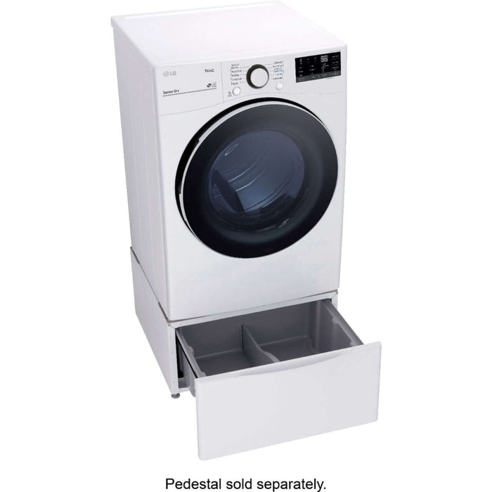 LG 27 In. 7.4-Cu. Ft. Front Load Gas Dryer with Built-In Intelligence in White (DLG3601W)