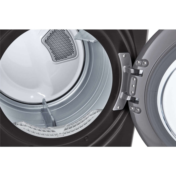 LG 27 In. 7.4-Cu. Ft. Front Load Gas Dryer with TurboSteam and Built-In Intelligence in Black Steel (DLGX4201B)