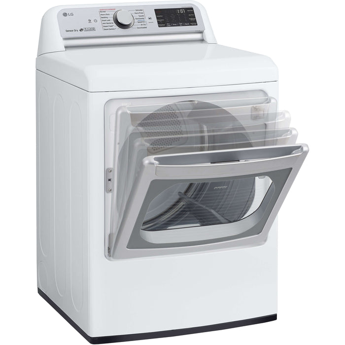 LG 27 Inch Smart wi-fi Enabled Gas Dryer with TurboSteam In White 7.3 cu. ft. (DLGX7801WE)