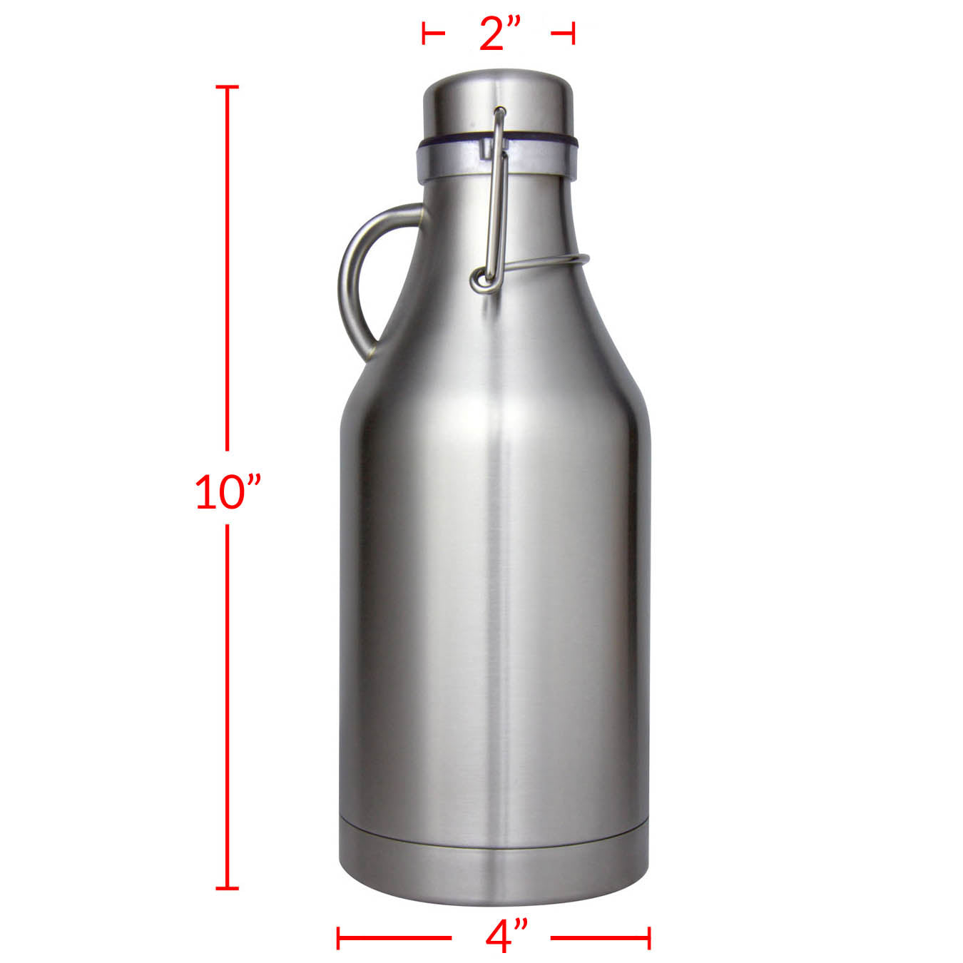 32-oz. Stainless Steel Beer Growler with 2 16-oz. Stainless Steel Pint Glasses