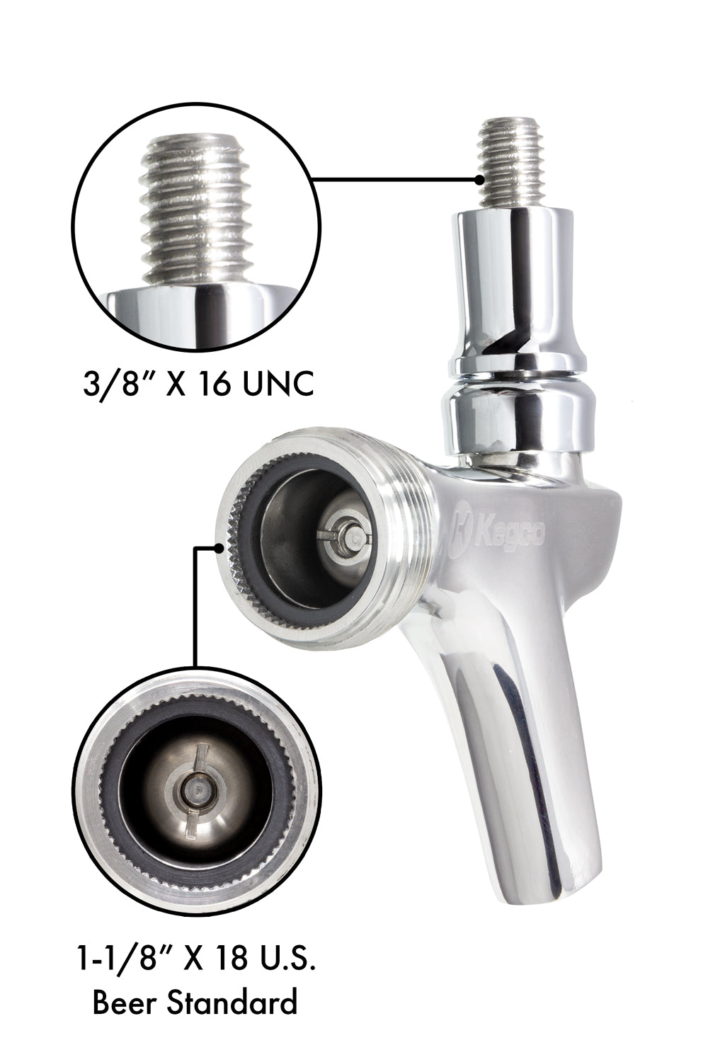 Infinity Series Stainless Steel Standard Beer Faucet