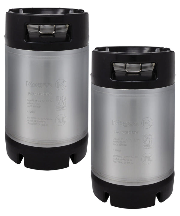 2.5 Gallon Ball Lock Keg - Rubber Handle - Set of 2