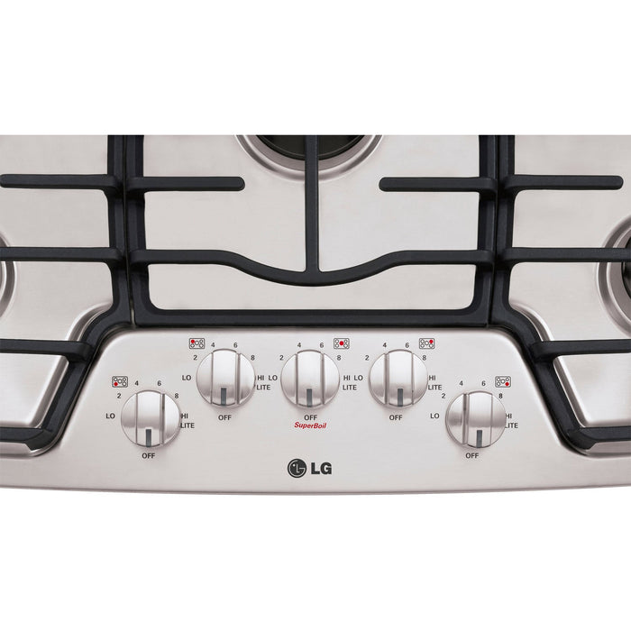 LG 36-In. Gas Cooktop with 17K BTU Center Burner (LCG3611ST)