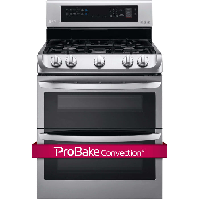 LG 30 Inch Freestanding Gas Range with Double Oven in Stainless Steel 6.9 Cu.Ft. (LDG4313ST)