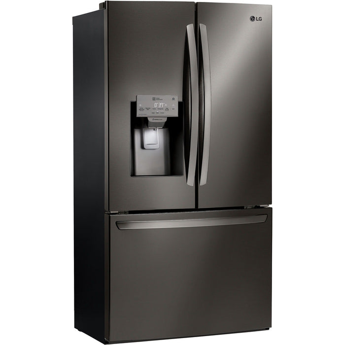 LG 36 Inch 3-Door French Door Refrigerator in Black Stainless Steel 22 Cu. Ft. (LFXC22526D)