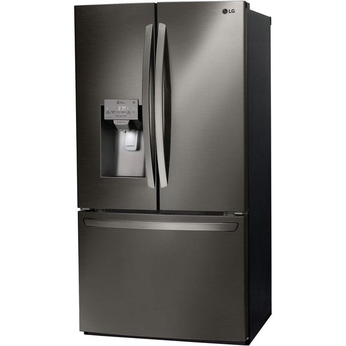 LG 36 Inch 3-Door French Door Refrigerator in Black Stainless Steel 22 Cu. Ft. (LFXC22526D)
