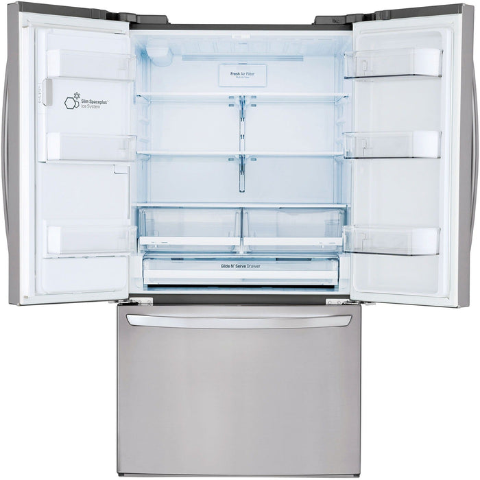 LG 36 Inch 3-Door French Door Refrigerator in Stainless Steel 22 Cu. Ft. (LFXC22526S)