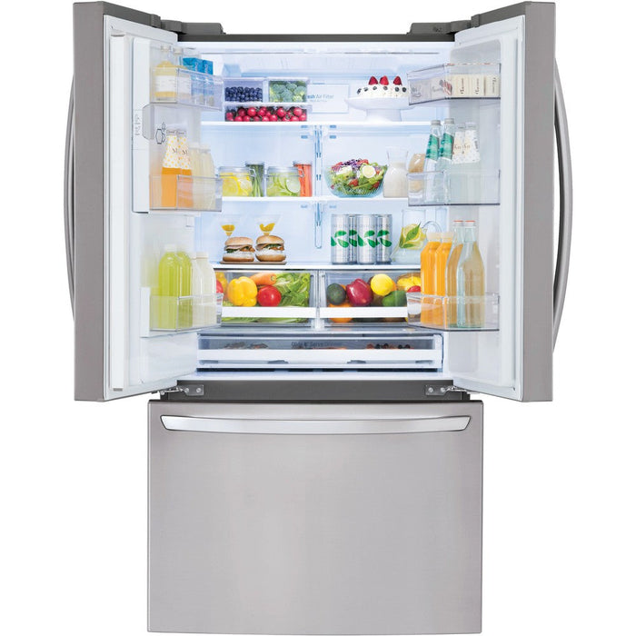 LG 36 Inch 3-Door French Door Refrigerator in Stainless Steel 22 Cu. Ft. (LFXC22526S)