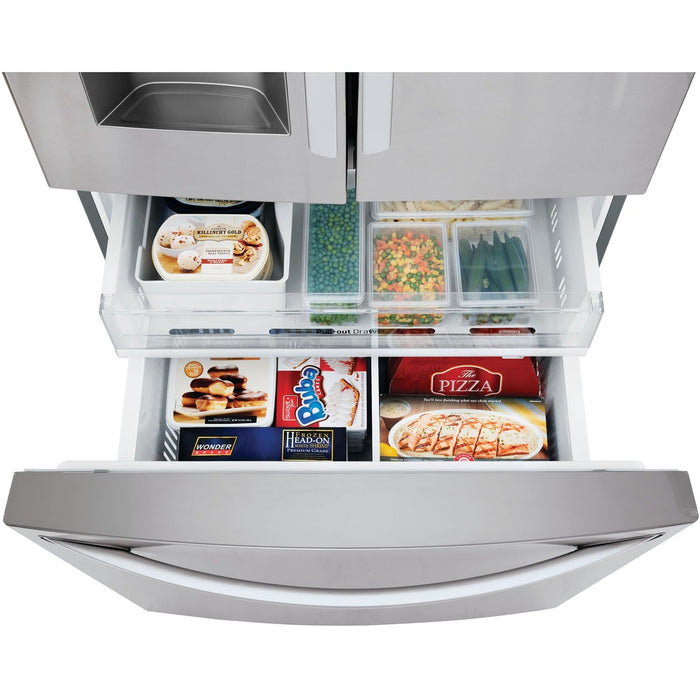 LG 36 Inch Wi-Fi Enabled 3-Door French Door Refrigerator in Stainless Steel 22 Cu. Ft. (LFXS26973S)