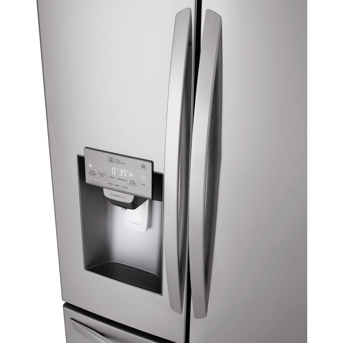 LG 36 Inch Wi-Fi Enabled 3-Door French Door Refrigerator in Stainless Steel 22 Cu. Ft. (LFXS26973S)