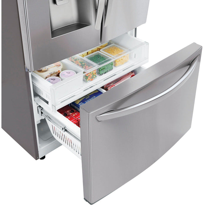 LG 36 Inch Wi-Fi Enabled 3-Door French Door Refrigerator in Stainless Steel 22 Cu. Ft. (LFXS26973S)