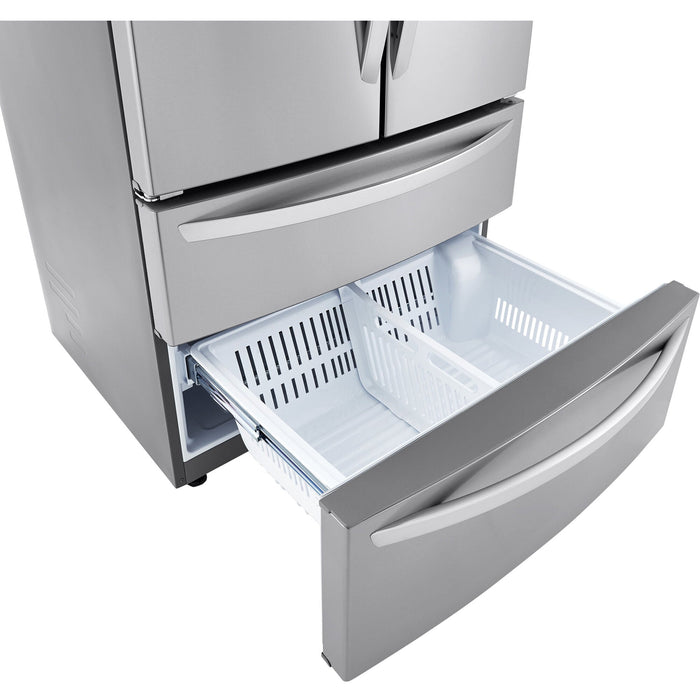 LG 36 Inch 4-Door French Door Refrigerator in Stainless Steel 23 Cu. Ft. (LMWC23626S)