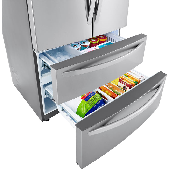 LG 36 Inch 4-Door French Door Refrigerator 27 Cu. Ft. (LMWS27626S)