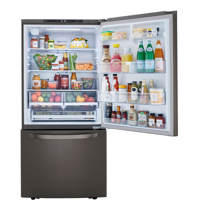 LG 33 Inch Bottom Freezer Refrigerator in Black Stainless Steel 26 Cu. Ft. (LRDCS2603D)