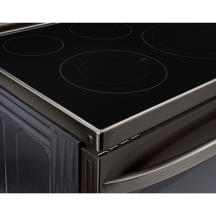 LG 4-Piece Black Stainless Kitchen Appliance Package with Range, French Door Refrigerator, Microwave, and Dishwasher (4KAP-LRLRLDLM6D)
