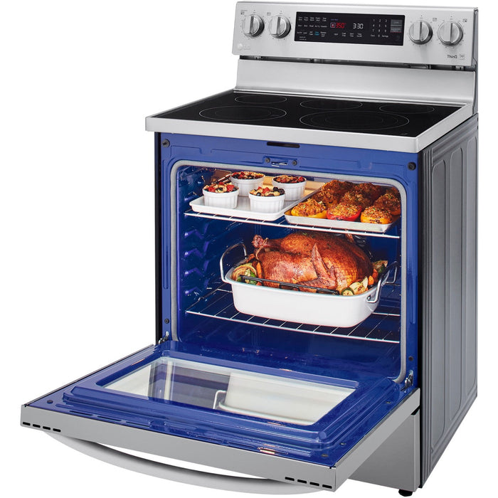 LG 4-Piece Kitchen Appliance Package with Range, French Door Refrigerator, Microwave, and Dishwasher (4KAP-LGLRLMLD30)