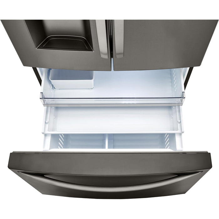 LG 36 Inch 3-Door French Door Refrigerator in Black Stainless Steel 24 Cu. Ft. (LRFDC2406D)