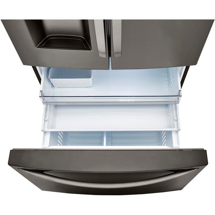 LG 36 Inch 3-Door French Door Refrigerator in Black Stainless Steel 24 Cu. Ft. (LRFDC2406D)